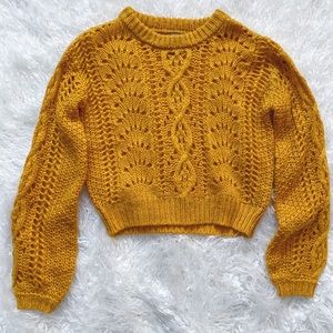 Mustard Yellow Crop Top Sweater